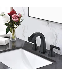 Midola Widespread Bathroom Sink Faucets Two Handle 3 Hole Vanity Bath Faucet with Drain Assembly for Bathroom