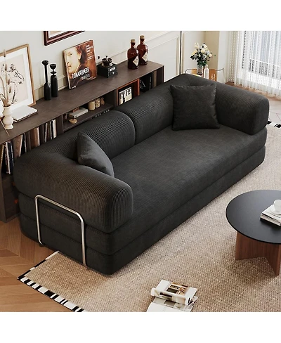 Maison Boucle Modular Sofa Bed Convertible Floor Couch Corduroy Sleeper Futon