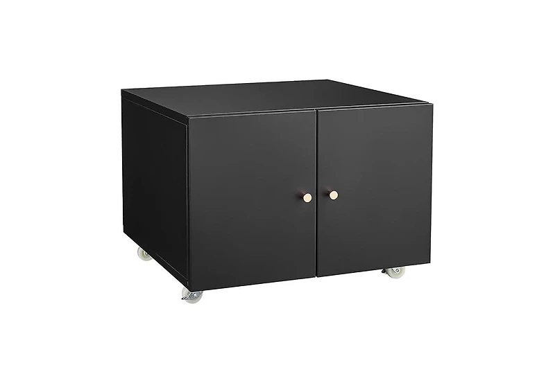 homfan Mobile Metal File Cabinet and Mini Fridge Stand Rolling Under Desk Printer with Adjustable Shelf Doors