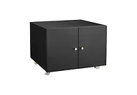 homfan Mobile Metal File Cabinet and Mini Fridge Stand Rolling Under Desk Printer with Adjustable Shelf Doors