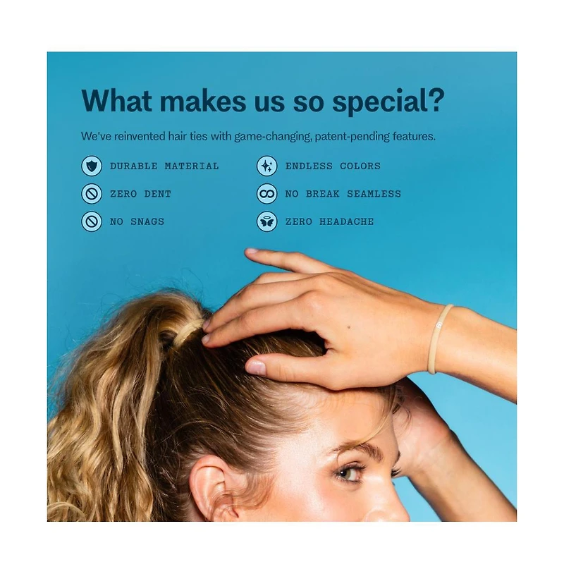 Gimme Beauty Low Profile Hair Bands - Gentle, No-Snag Elastic Ties for Fine and Thick Locks