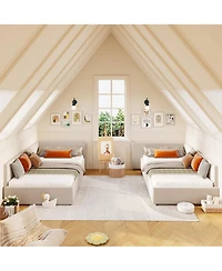 homfan Twin Daybed with Drawers, Velvet Corner Sofa Bed Guardrail and Storage for Bedroom