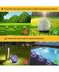 Cowin Solar Globe Lights 4 Pack Glass Ball Outdoor Waterproof Balls