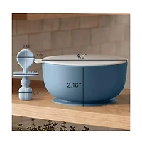 Sperric Silicone Baby Feeding Set, Suction Bowls with Lids, 4-Pack Led Weaning Spoon , and Fruit Feeders