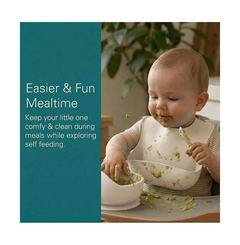 Sperric Silicone Baby Feeding Set, Suction Bowls with Lids and Spoons, Waterproof Bibs, Stacking Teether Toys, Bpa Free