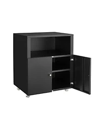homfan Metal Mobile File Cabinet with Lockable Doors – Adjustable Shelf Rolling Under Desk Storage Organizer and Printer Stand for Home Office