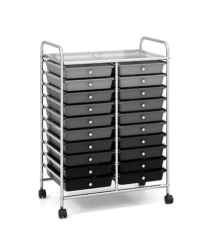 Gouun 20-Drawer Rolling Storage Cart Studio Organizer
