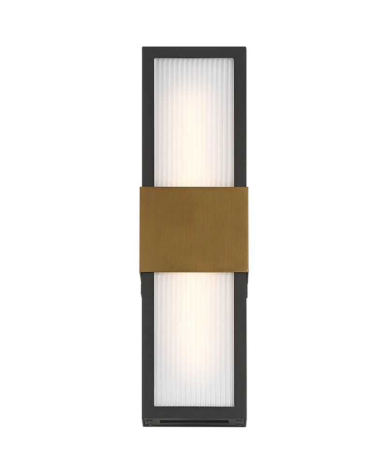Possini Euro Design Radford 18inch H Sand and Brass Led Outdoor Wall Light