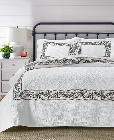 Charter Club Festive Frame Quilted 3-Piece Quilt Set, King, Macy's Exclusive