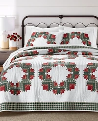 Charter Club Wreath Artisan Quilted 3-Piece Quilt Set, Full/Queen, Macy's Exclusive
