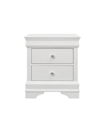 HomeRoots 24" Wood Shagreen Two Drawer Nightstand
