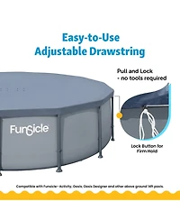 Funsicle 14 Foot Durable Round Pool Cover for Oasis and Activity Pools