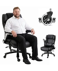 Homcom 400LBS Office Chair with Airbag Lumbar Support, Desk
