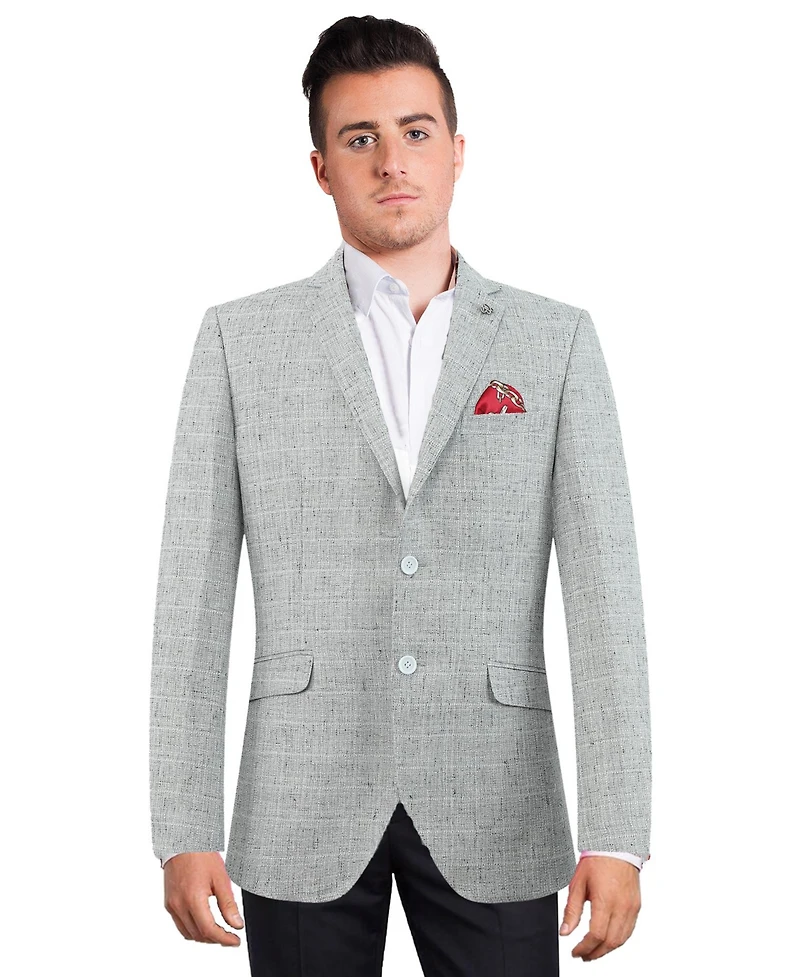 Elie Balleh Men's Slim Fit Melange Sports Coat Jacket