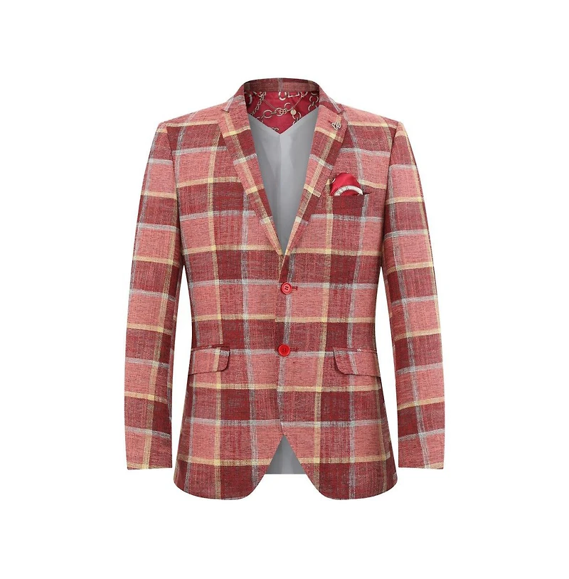 Elie Balleh Men's Slim Fit Solid Blazer Sports Coat