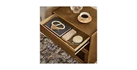 Lucky One Mid Century 2-Drawers Nightstand with Charging Station