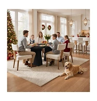 Farmhouse 71 Inch Dining Table for 6 to 8, Heavy Duty Legs, Widened Desktop, Multi Purpose Wooden Home Office Living Room