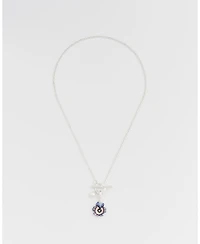 Fable England Pansy and Pearl Toggle Necklace