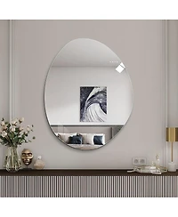 Laoties Modern Asymmetrical Wall Mirror, Hd Copper-Free Vanity Mirror for Bathroom, Living Room and Entryway