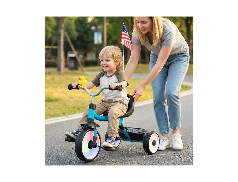 Slickblue Kids Tricycle with Adjustable Seat and Storage Basket