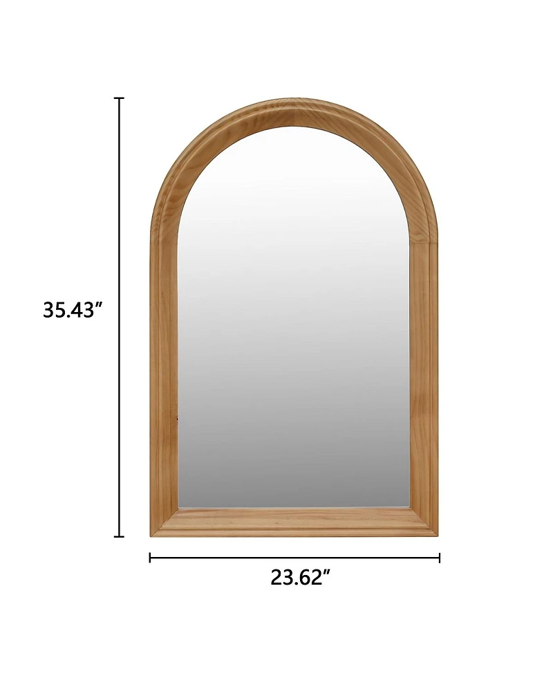 Laoties 24" x 35" Arched Wood Wall Mirror, Rustic Bathroom Vanity Mirror for Entryway, Bedroom and Living Room