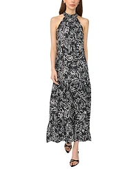 Msk Women's Strapless Halter Neck Tiered Maxi Dress