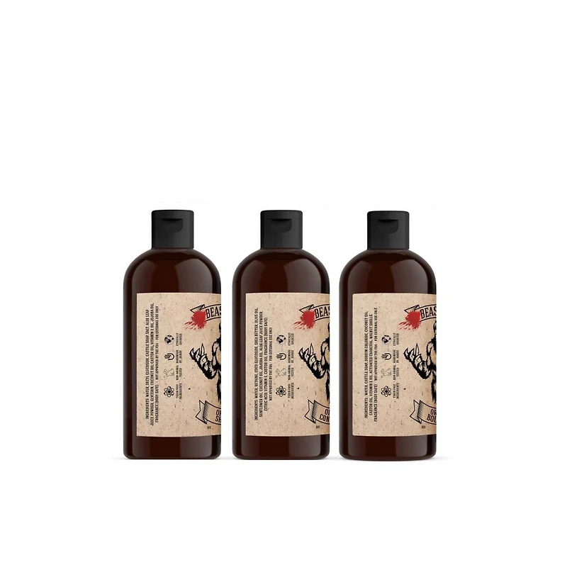 Johnny Slicks Beast Shower Set |Shampoo, Conditioner and Body Wash| 3 Piece Set |Original Scent