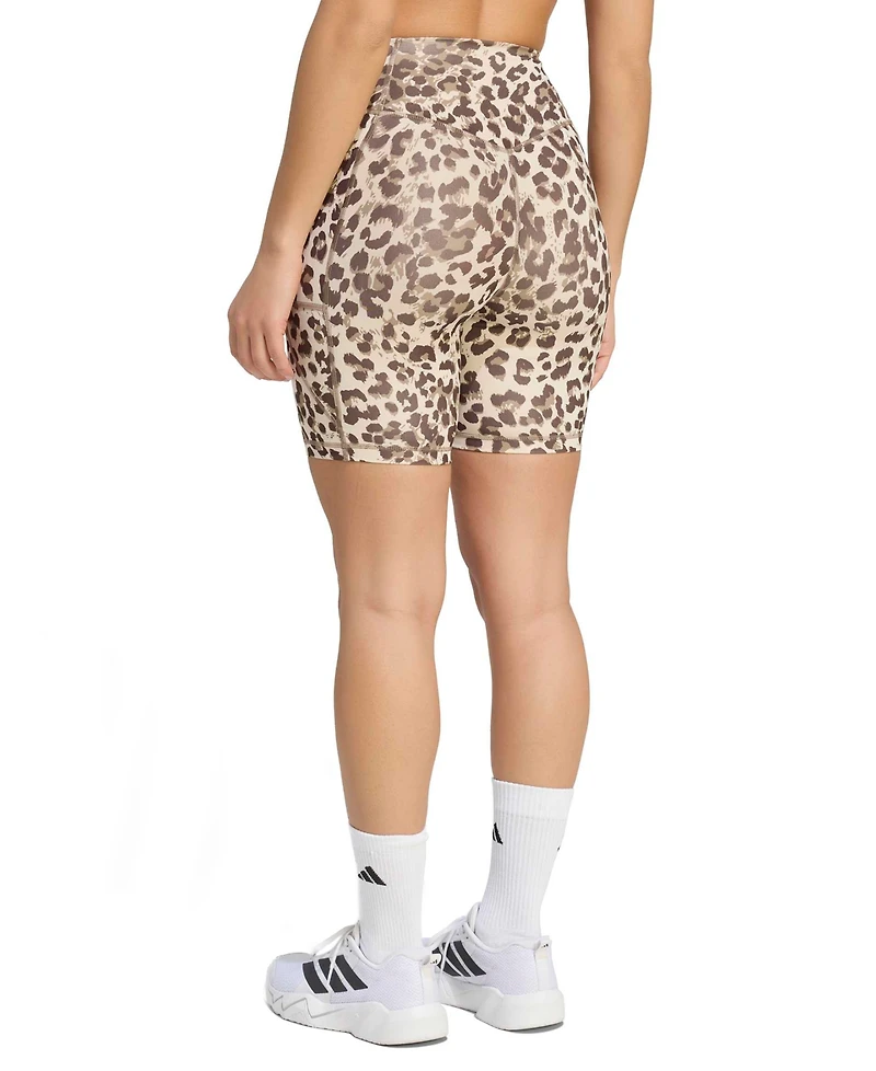 adidas Women's Optime Essentials Leopard Print Short Leggings