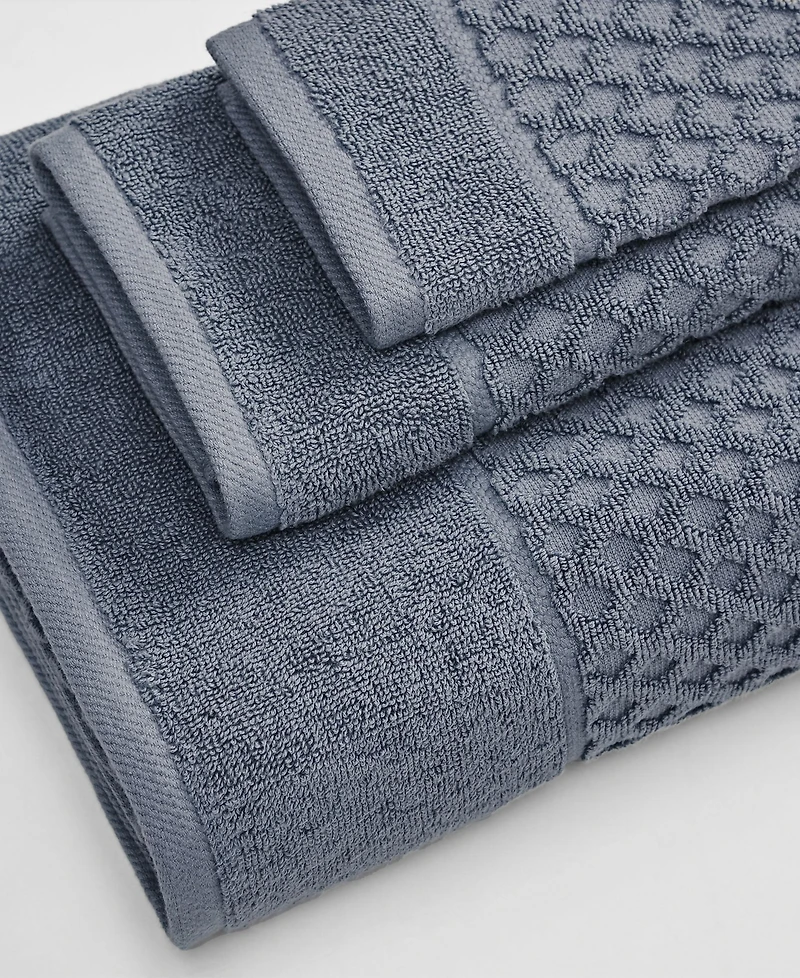 Linery & Co Cotton Diamond Waffle Texture 6pieces Bath Sheet Set