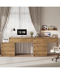 Tribesigns Computer Desk with 5 Drawers, Executive Home Office Desk, Study Writing Workstation