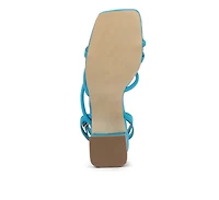 right pose faux leather block heel sandals