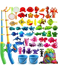 Gnuadz 50 Fishes Fishing Game Set Water Table Bath Toy Kids Gift