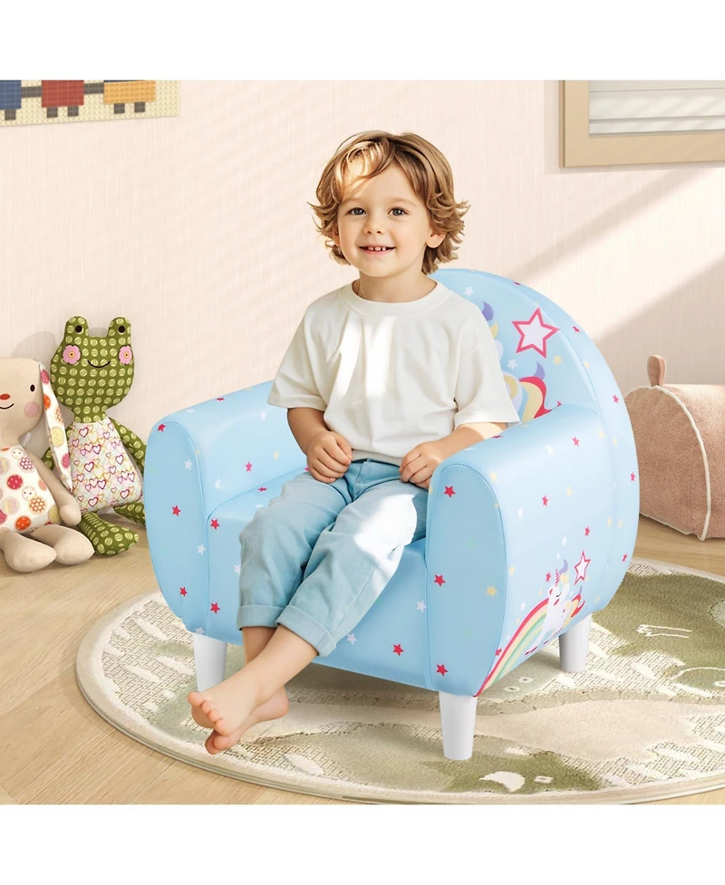 Slickblue Toddler Sofa Chair with Comfortable Foam Filling for Playroom and Bedroom.