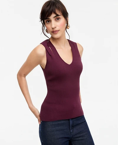 I.n.c. International Concepts Women's Ribbed-Knit Cutout Tank, Macy's Exclusive