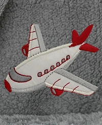 Linum Home Kids Jet Plane Super Plush Double-Brushed Hooded Bathrobe