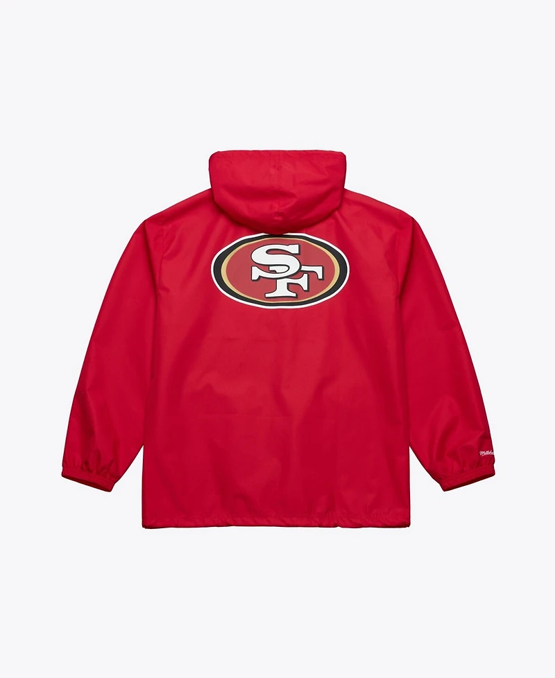 Mitchell & Ness Men's Scarlet San Francisco 49ers Coaches Full-Snap Hooded Windbreaker Jacket