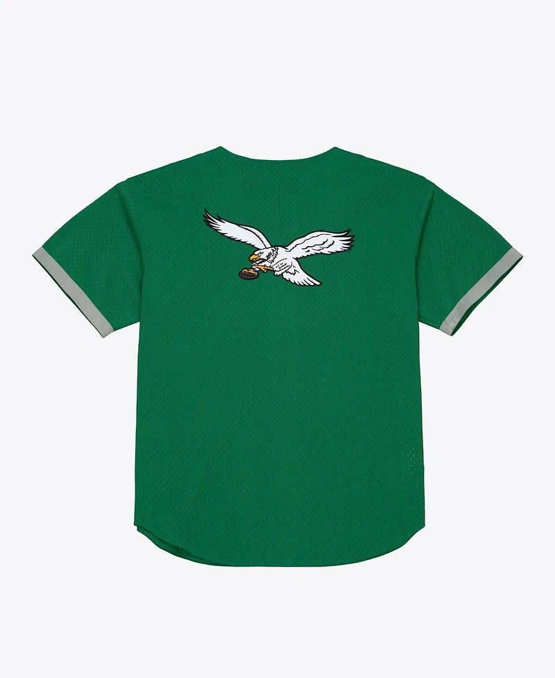 Mitchell & Ness Men's Kelly Green Philadelphia Eagles Head Coach Mesh Full-Button Fashion Jersey
