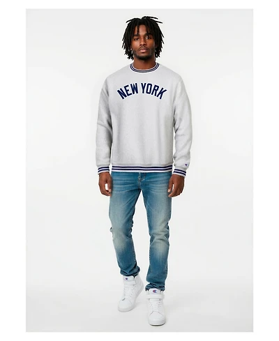 Champion Men's Heather Gray New York Yankees Reverse Weave Sweatshirt