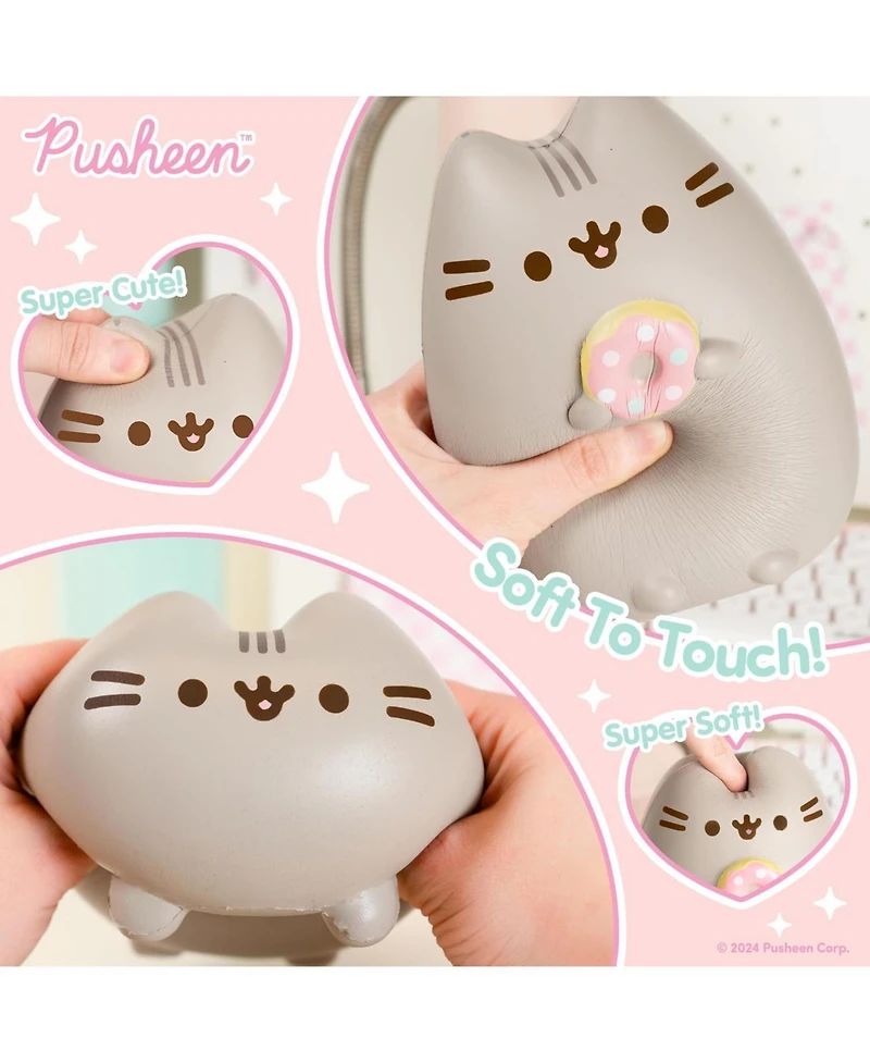 Hamee Squishy Jumbo Toy Pusheen Figure Slow Rising Cute Birthday Gift, Stress Relief, Collectible Deskterior Play Doll - Santa Hat Christmas
