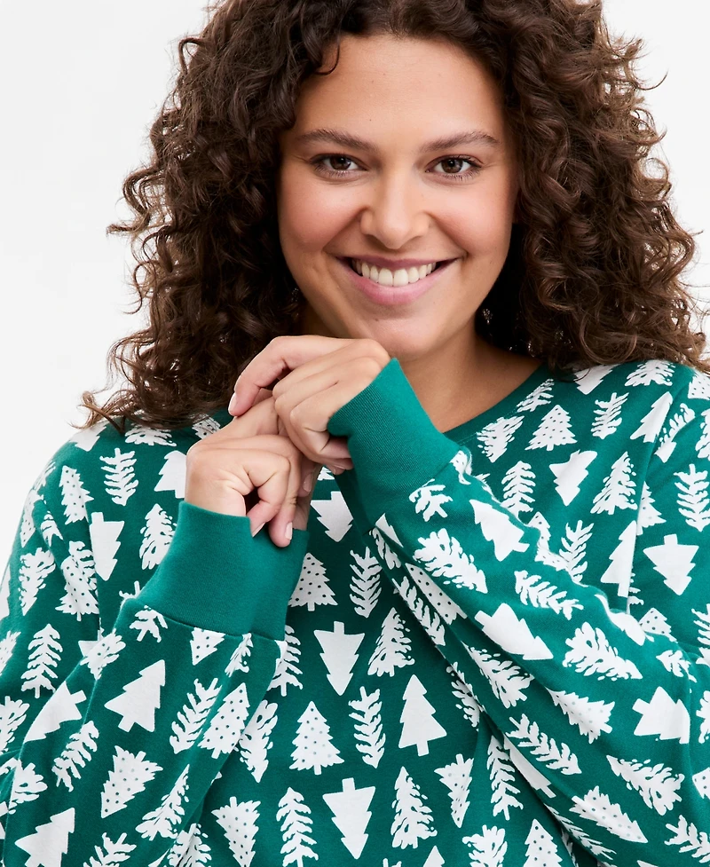 Holiday Lane Plus Size Santas Cotton Pajama Set, Macy's Exclusive