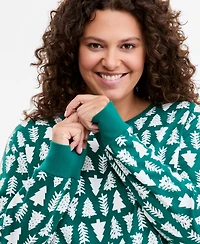 Holiday Lane Plus Size Santas Cotton Pajama Set, Macy's Exclusive