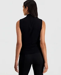T Tahari Women's Asymmetric Draped-Neck Sleeveless Top