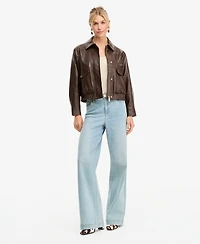 I.n.c. International Concepts Women's Faux Leather Bomber Jacket, Macy's Exclusive