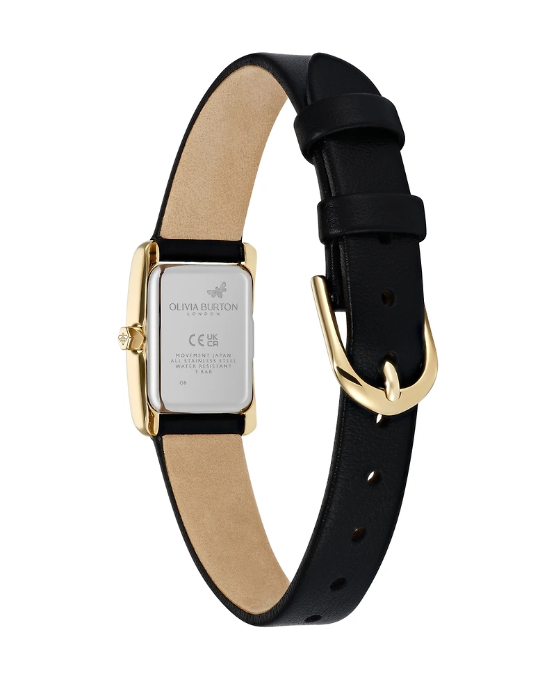 Olivia Burton Women's Mini Grove Black Leather Strap Watch 16mm