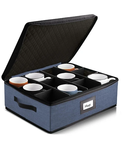 StorageBud Coffee Mug Storage, Quilted and Stackable Coffee Cup Storage Organizer for Service of 12