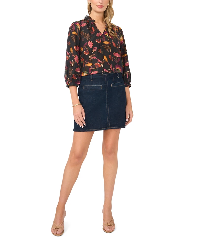 Vince Camuto Women's V-Neck Flutter-Sleeve Blouse