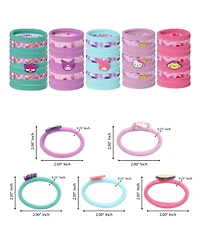 Hello Kitty and Friends Hair Ties in Bulk 50 Pieces Official License, Sanrio Hair Accessories with My Melody, Kuromi and More