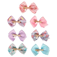 Hello Kitty and Friends Bows for Hair 7-Piece Set Official License, Sanrio Hair Accessories with Kuromi and Badtz-Maru