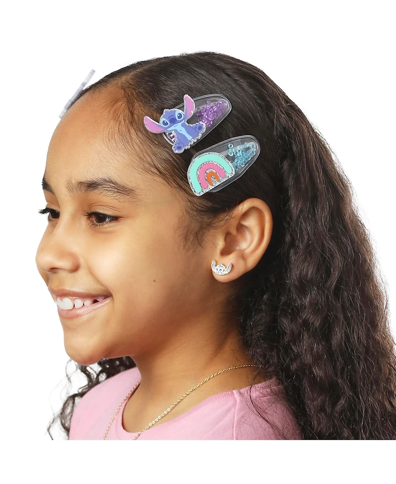 Stitch Hair Clip 6-Piece Set Official License, Snap Back Shaker Hair Clips, Lilo and Stitch Accessories, Small Disney Gifts