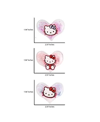 Hello Kitty Heart Hair Clip 6-Piece Set Official License, Snap Back Shaker Hair Clips, Sanrio Accessories